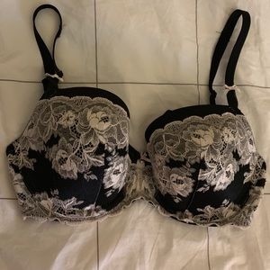 Black/White Lace Bra